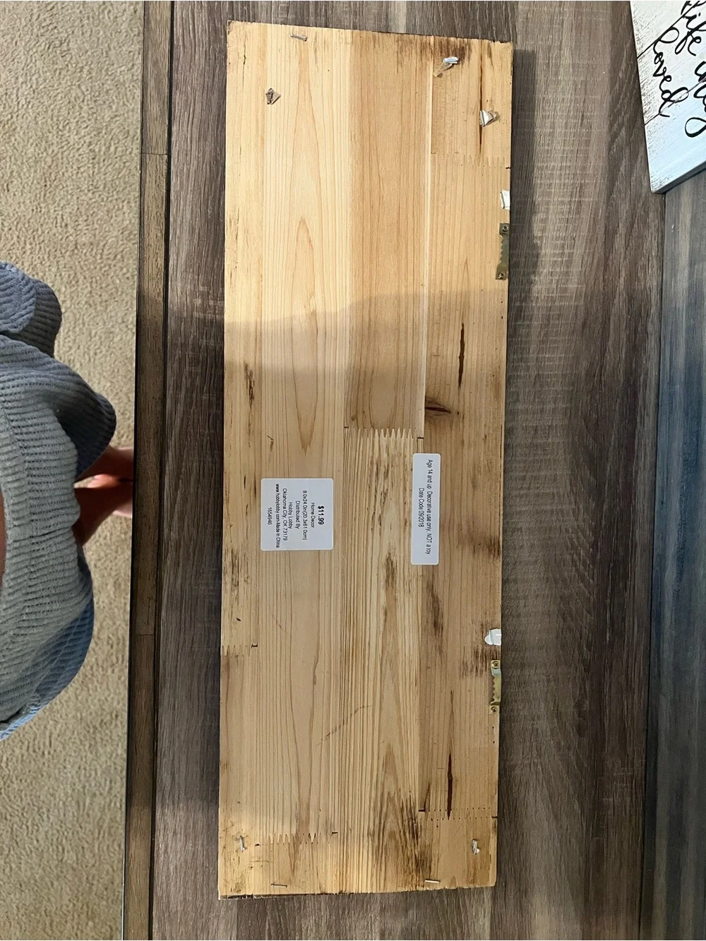 Please Be Sweet And Wipe The Seat Wooden Wall Sign - White on Brown